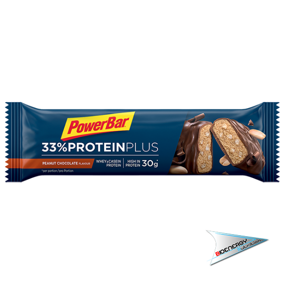 PowerBar-33% PROTEIN PLUS (Conf. 10 barrette da 30gr)   chocolate peanut  